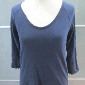 Le Phare De La Baleine Anchor Logo 3/4 Sleeve Navy Tee